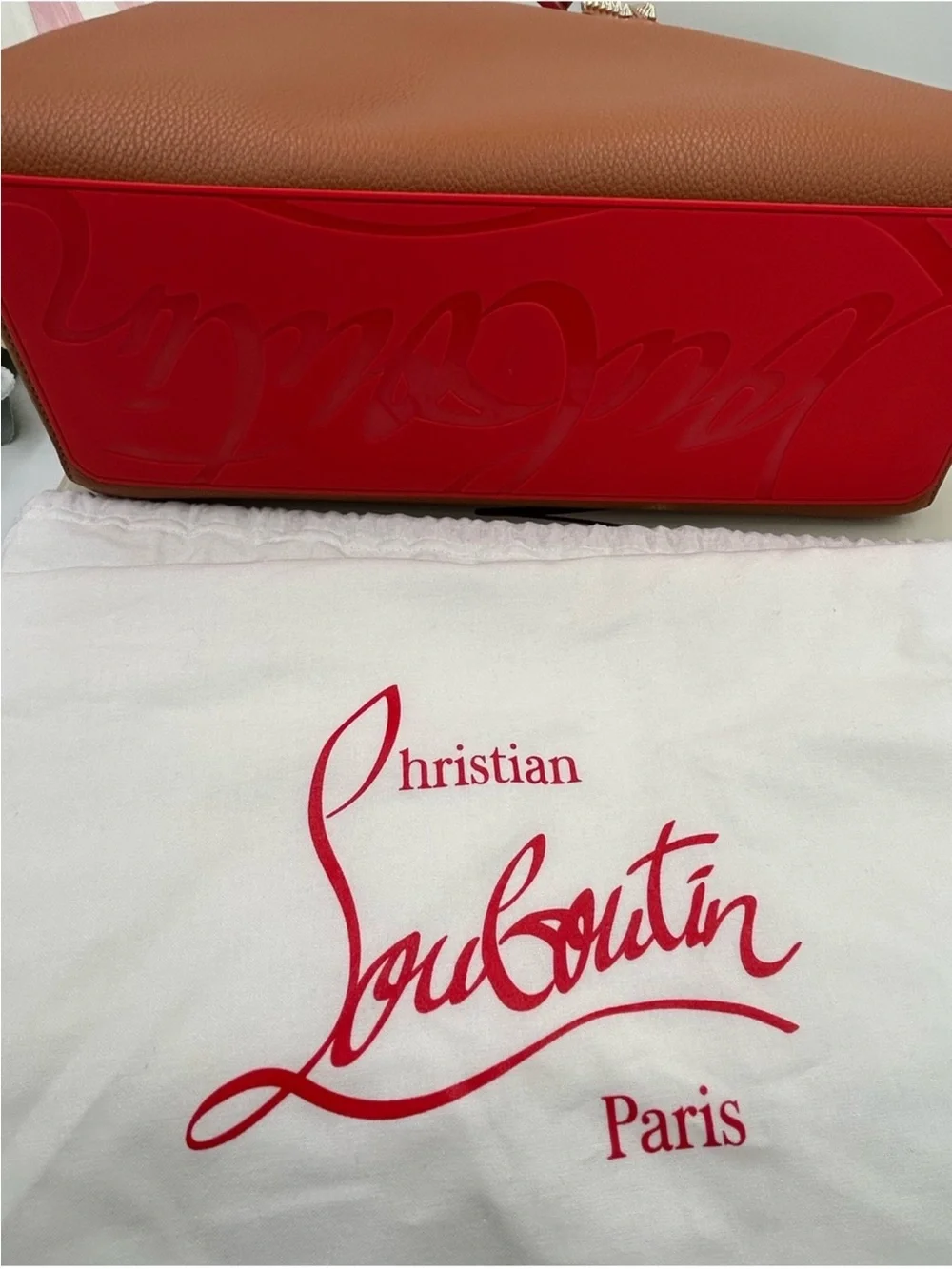 Christian Louboutin Cabata Brown Leather Tote with Red Interior - Picture 6 of 16